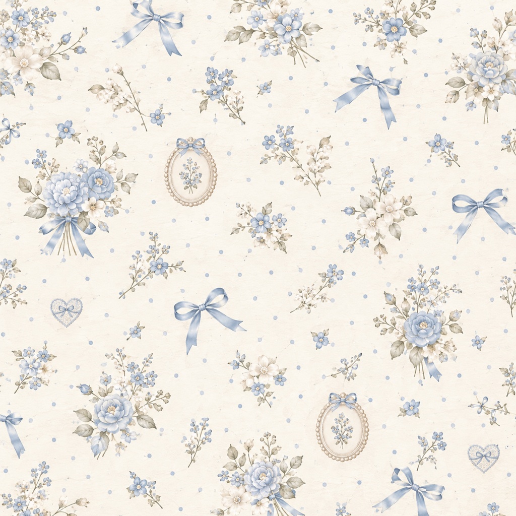 Soft Blue Vintage|大人かわいいデジタルペーパー 4枚セット
