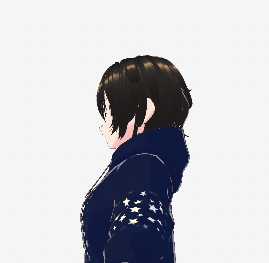 【VRoidカスタムアイテム】夜空のパーカー「星屑 / Stardust」胸に星屑パネル・両袖に星柄/VRChat対応