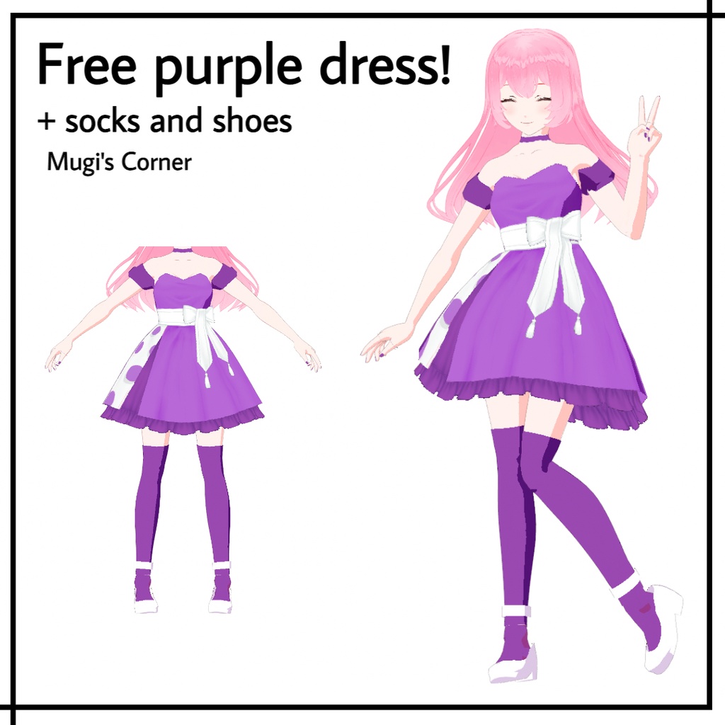 [FREE] VRoid Purple Dress