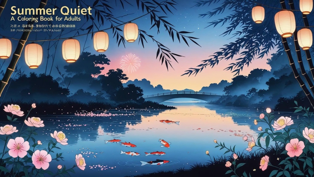夏の静けさ - Summer Quiet - A Coloring Book For Adults