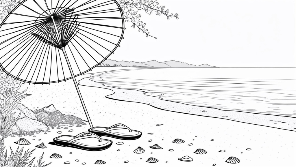 夏の静けさ - Summer Quiet - A Coloring Book For Adults