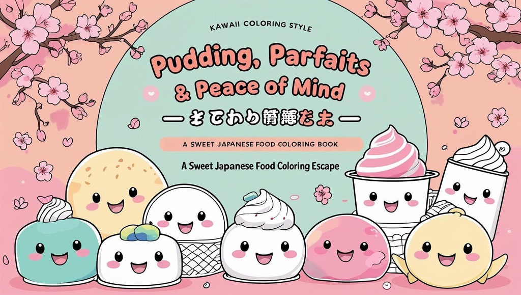 Pudding, Parfaits & Peace of Mind: かわいい おやつ Adult Coloring Book. A Sweet Japanese Food Coloring Escape