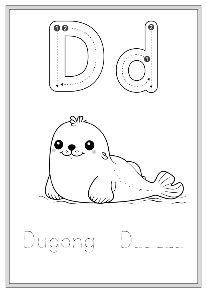 PDF and PNG はじめてのABCトレース&ぬりえブック|オーストラリアのかわいい動物たちと楽しく英語を学ぼう C Letter Tracing & Coloring Book for Kids – Australian Animals – Preschool Learning Activity – Alphabet Practice for Ages 3–6