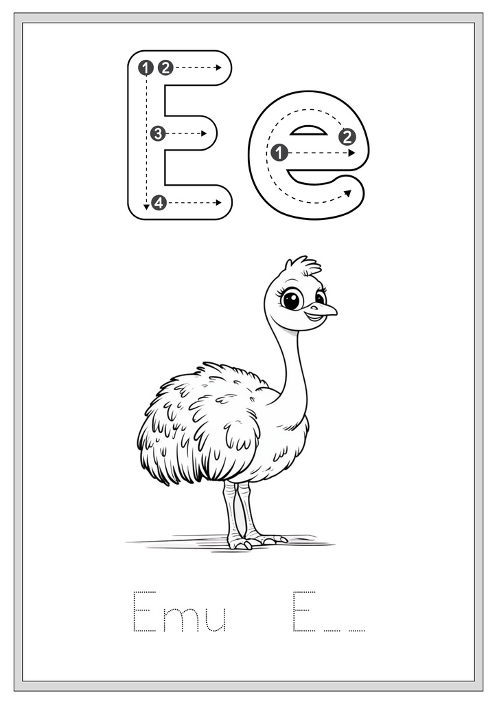 PDF and PNG はじめてのABCトレース&ぬりえブック|オーストラリアのかわいい動物たちと楽しく英語を学ぼう C Letter Tracing & Coloring Book for Kids – Australian Animals – Preschool Learning Activity – Alphabet Practice for Ages 3–6