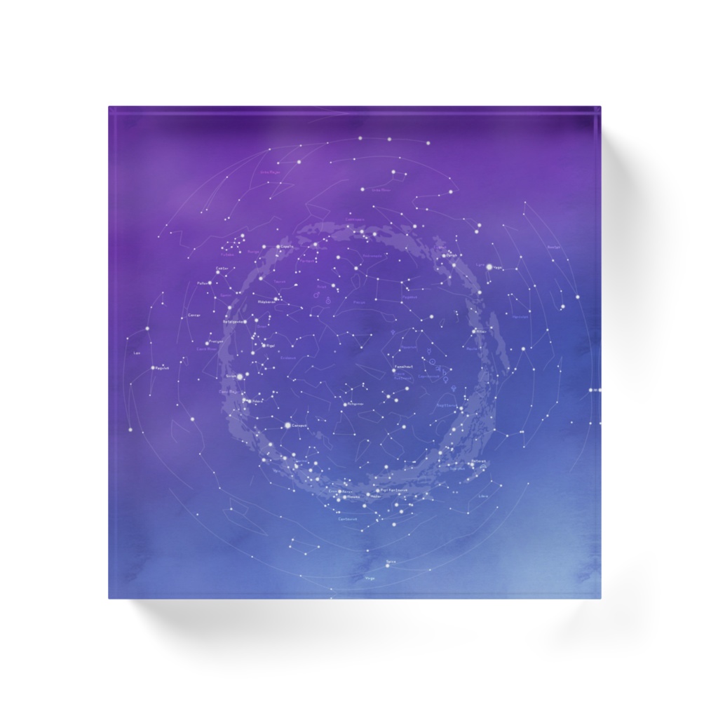 タンザナイト色の星空(アクリルブロック背面クリア)