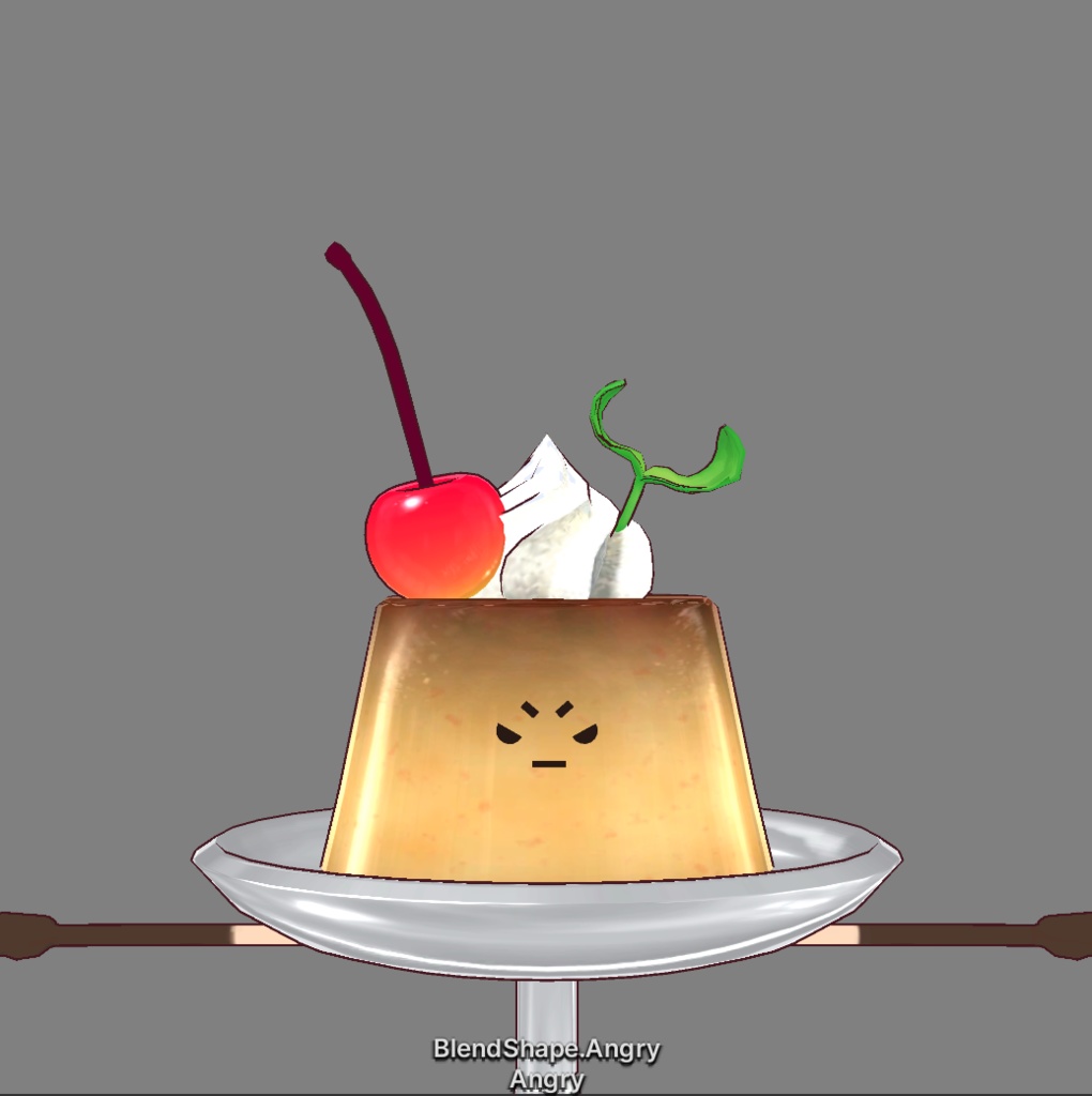 フルスクラッチBlender製オリジナル3Dモデルkanondoll_mini ENjoy Eating miniRetroPurin レトロプリン