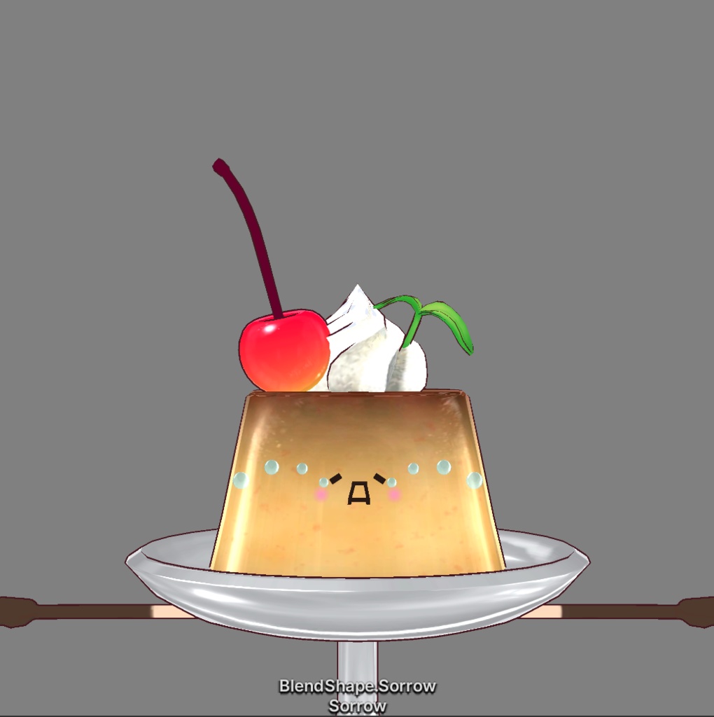 フルスクラッチBlender製オリジナル3Dモデルkanondoll_mini ENjoy Eating miniRetroPurin レトロプリン