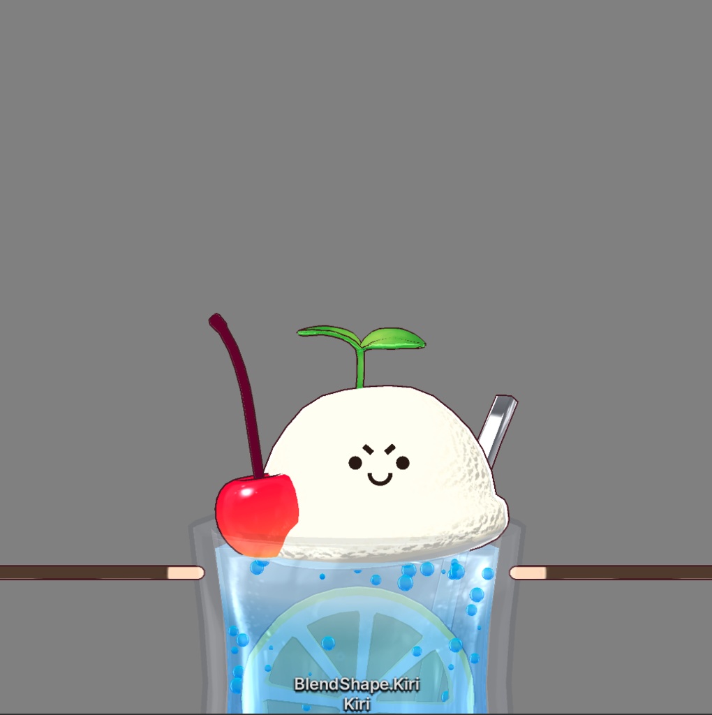 フルスクラッチBlender製オリジナル3Dモデルkanondoll_mini ENjoy Eating miniFloatSkyLemon スカイレモンクリームソーダ