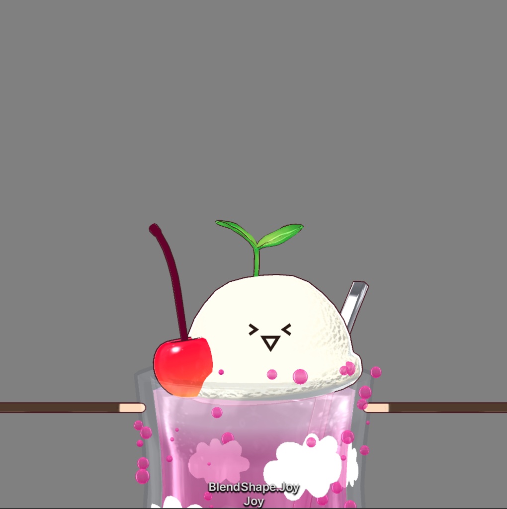 フルスクラッチBlender製オリジナル3Dモデルkanondoll_mini ENjoy Eating miniFloatStrawberryClouds ストロベリークラウドクリームソーダ