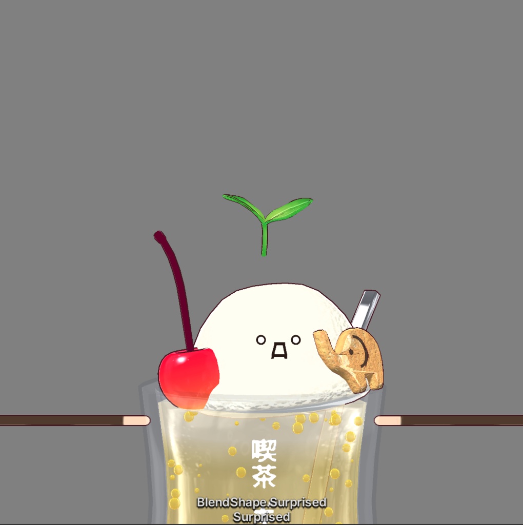 フルスクラッチBlender製オリジナル3Dモデルkanondoll_mini ENjoy Eating miniFloatPineCookie パインクッキークリームソーダ