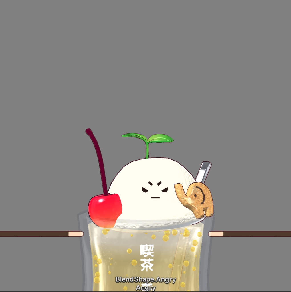 フルスクラッチBlender製オリジナル3Dモデルkanondoll_mini ENjoy Eating miniFloatPineCookie パインクッキークリームソーダ