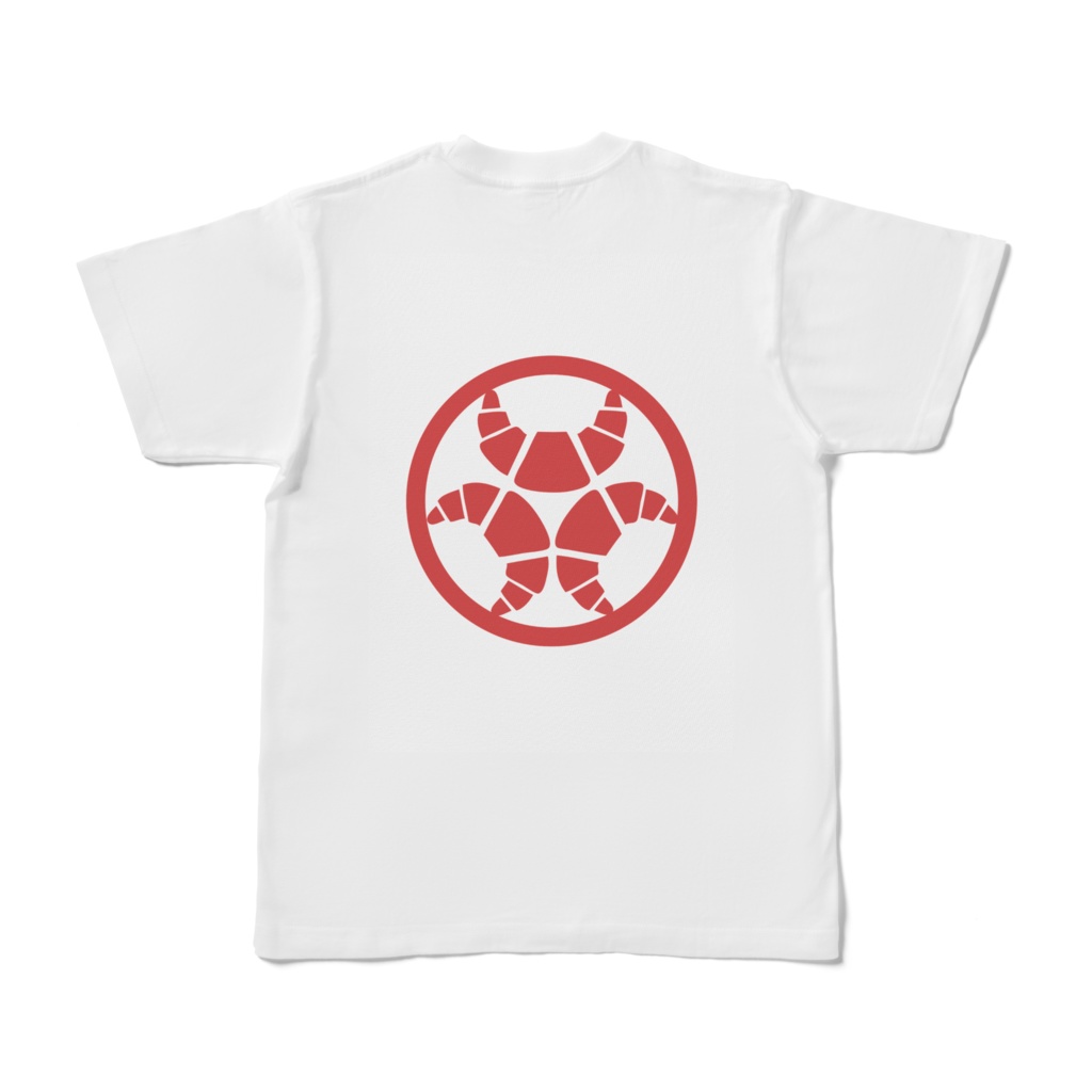 らんまるちゃん、家紋Tシャツ(赤)