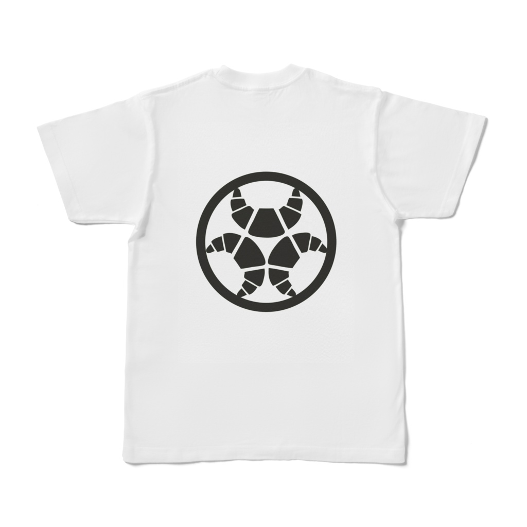 らんまるちゃん、家紋Tシャツ(黒)