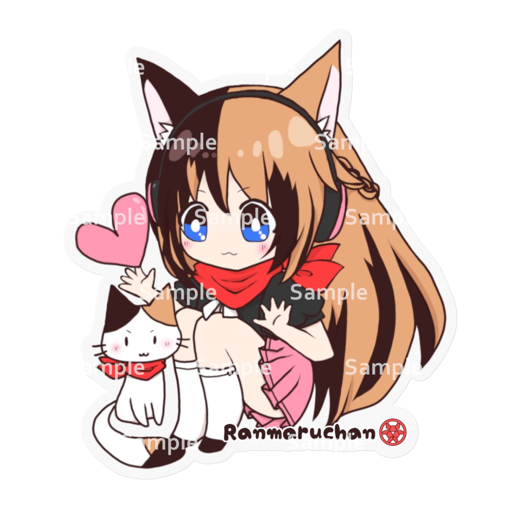 らんまるちゃんステッカー【白 / クリア】