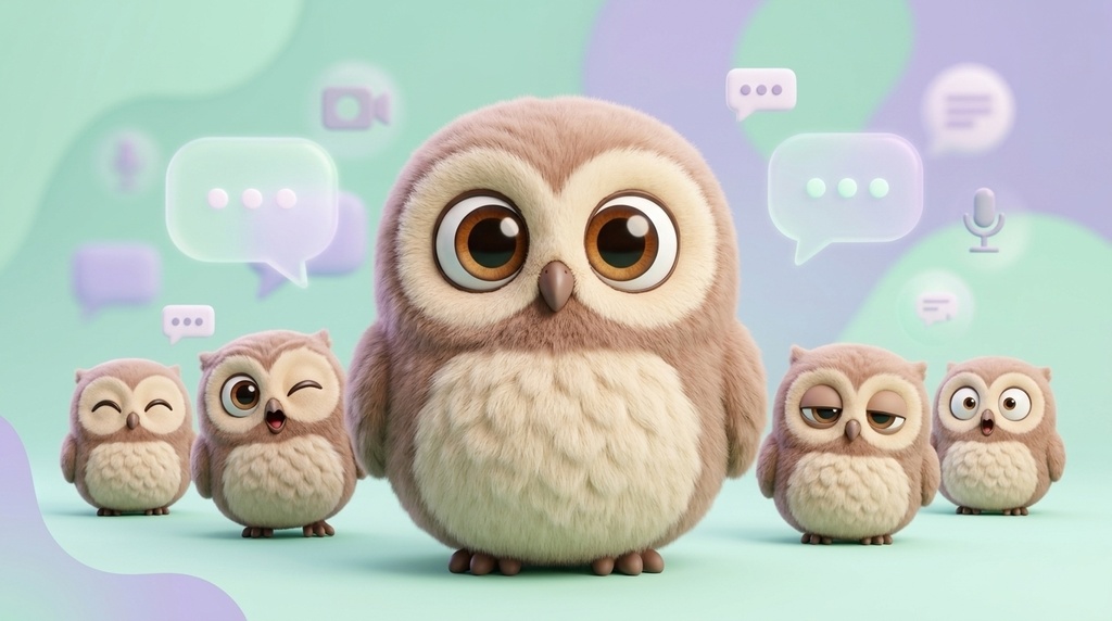 【わんコメ】フクロウWordParty（エッホエッホ）コメントに反応して登場！