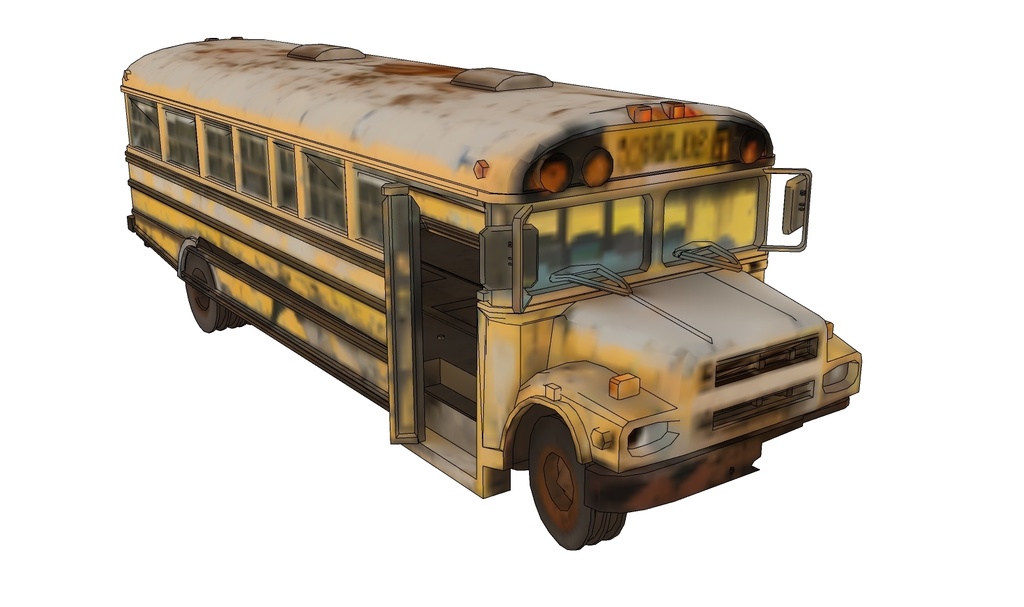 Rusty old school bus