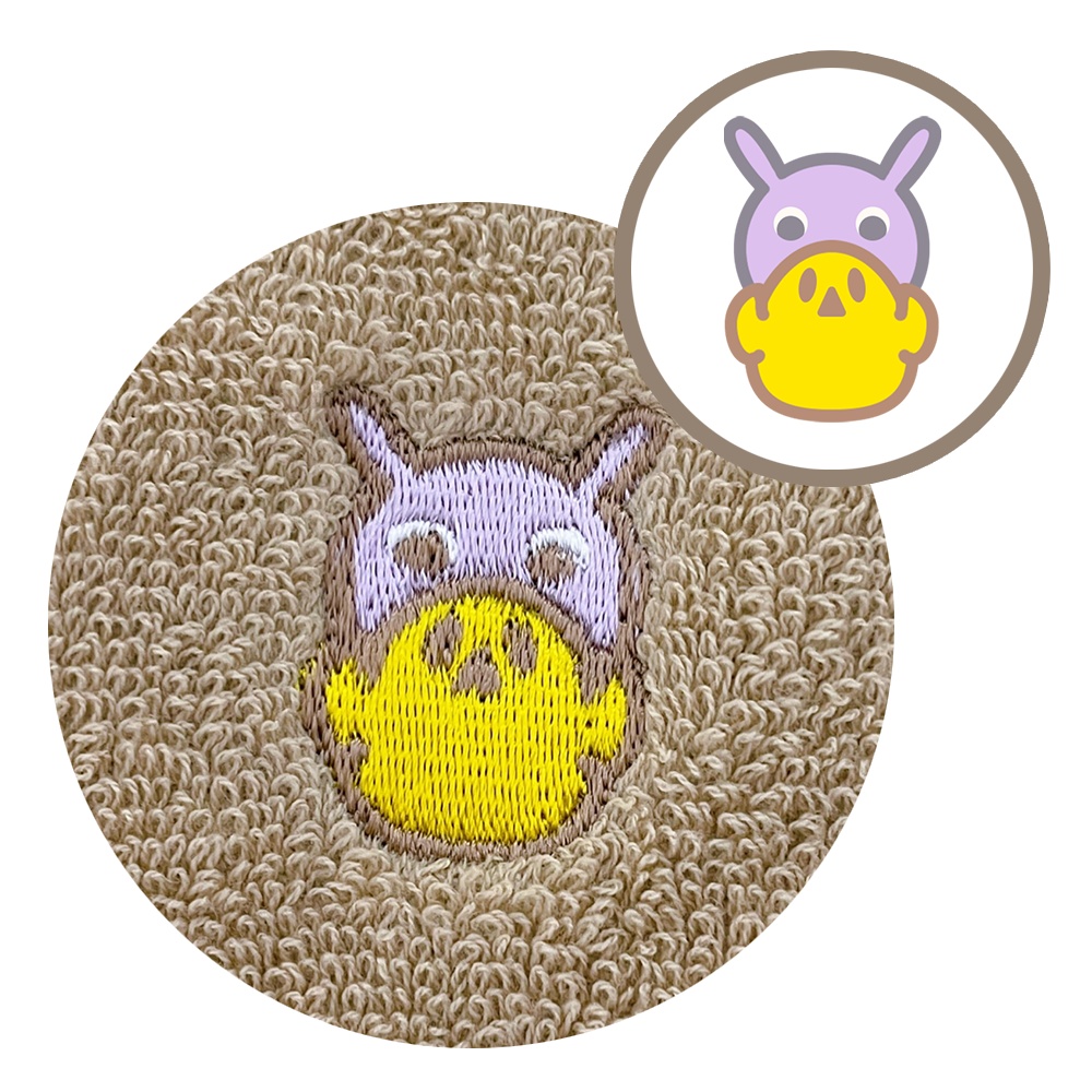 もちもちだま×じるじるうさぎ刺繍ハンカチ