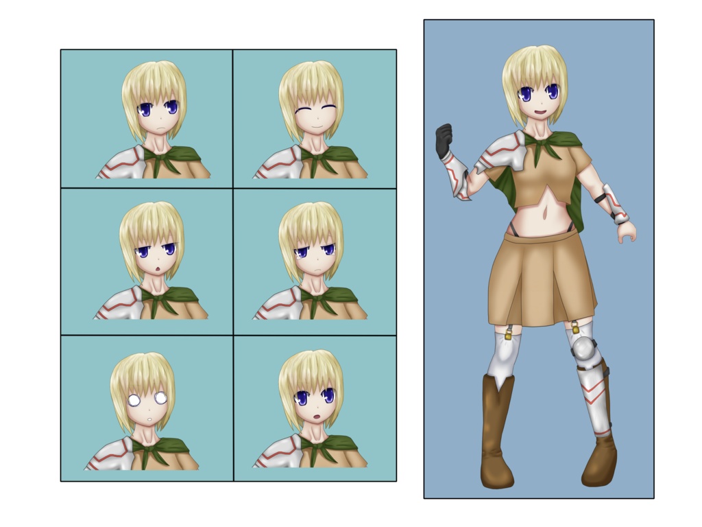 サンプルちゃん立ち絵_フリー素材