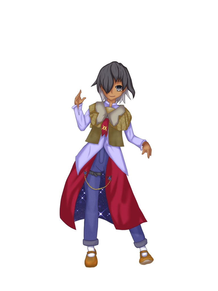 中性的褐色キャラクター立ち絵