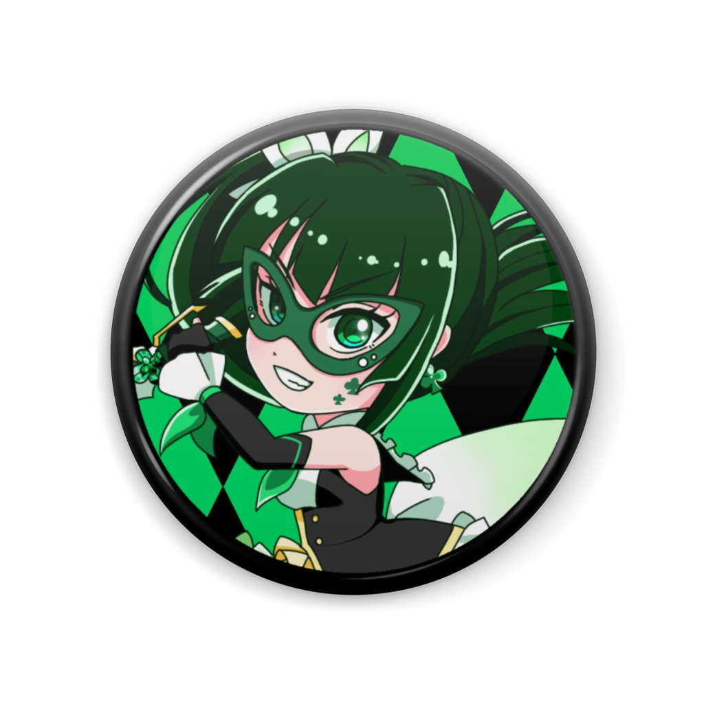 缶バッジ（怪盗エメラルドクローバー）