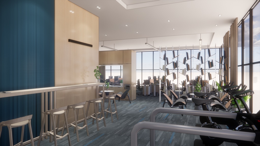 Employee office area, General Manager's office, meeting room