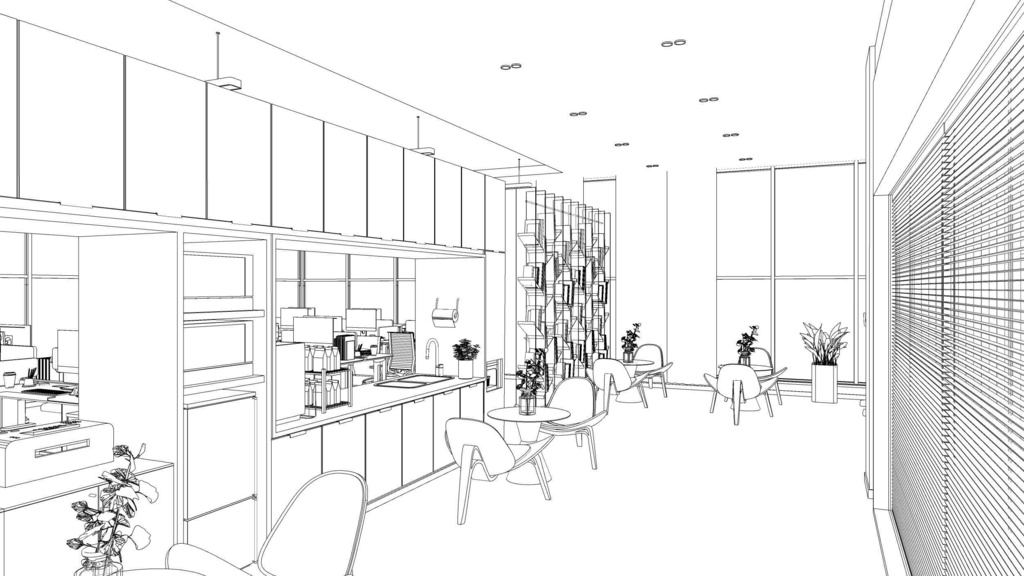 Employee office area, General Manager's office, meeting room