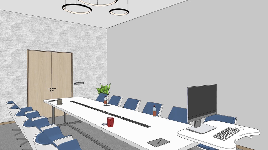 Employee office area, General Manager's office, meeting room