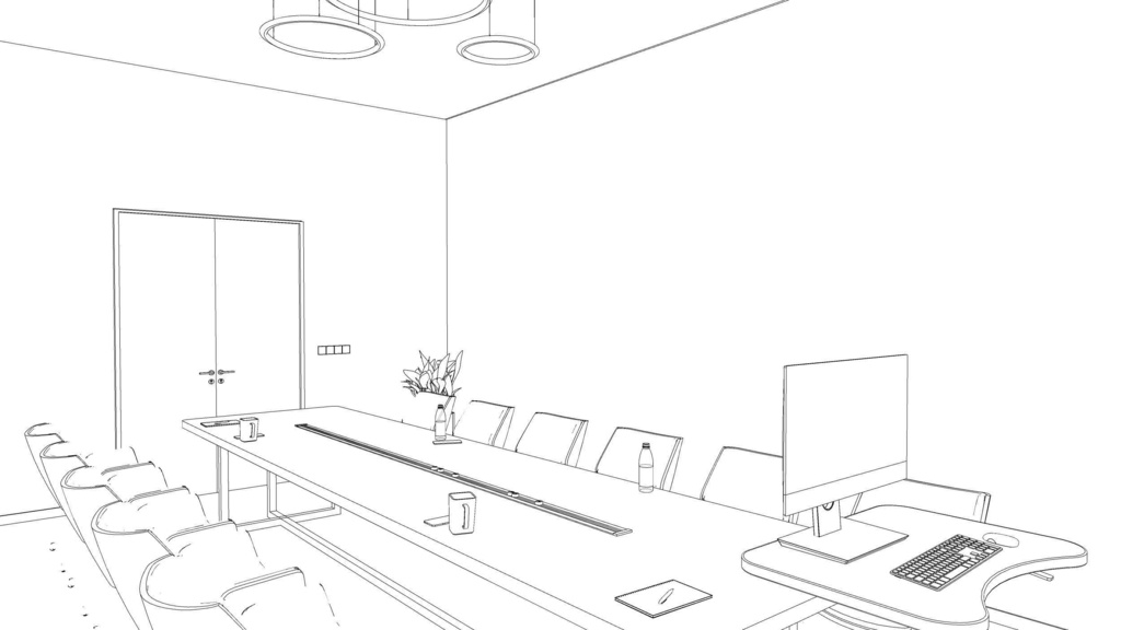 Employee office area, General Manager's office, meeting room