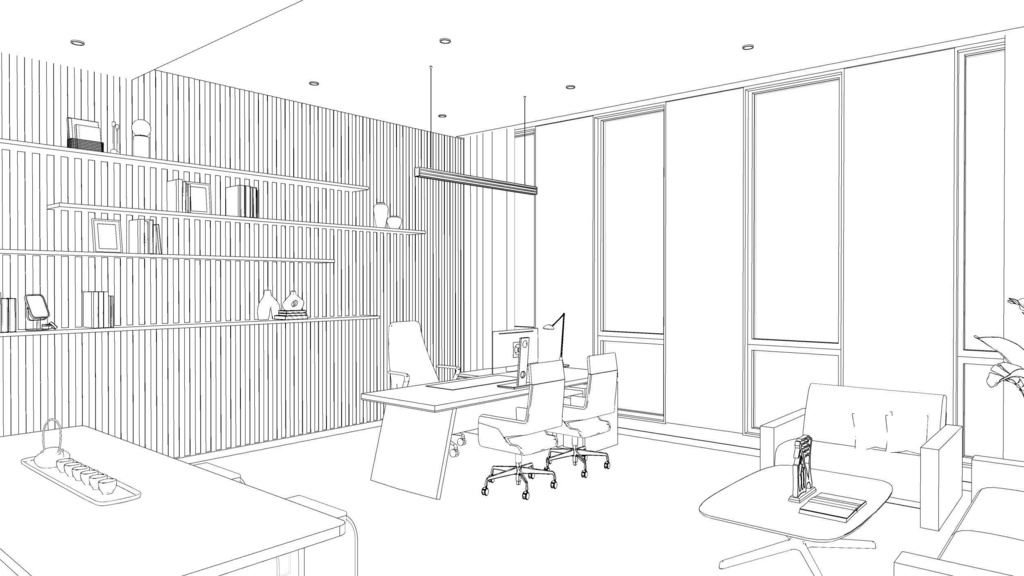 Employee office area, General Manager's office, meeting room