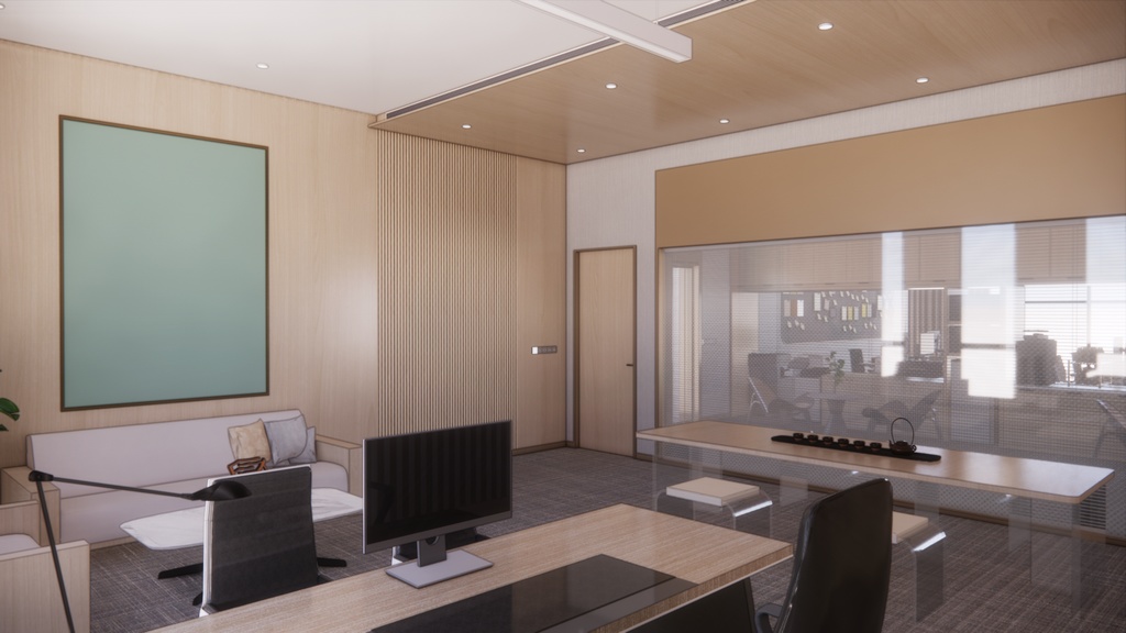 Employee office area, General Manager's office, meeting room