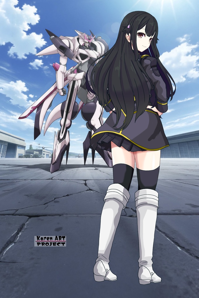 カレンちゃん+ヒナ・リャザンの制服【バディ・コンプレックス-01】 Karen is wearing Hina Ryazan's Unifrom【Buddy Complex-01】