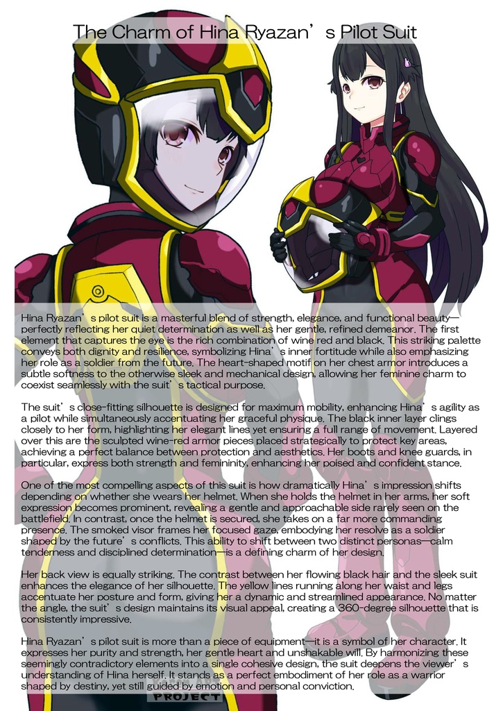 カレンちゃん+ヒナ・リャザンのパイロットスーツ【バディ・コンプレックス-02】 斜め前 Diagonal front angle Karen is wearing Hina Ryazan's PilotSuit【Buddy Complex-02】