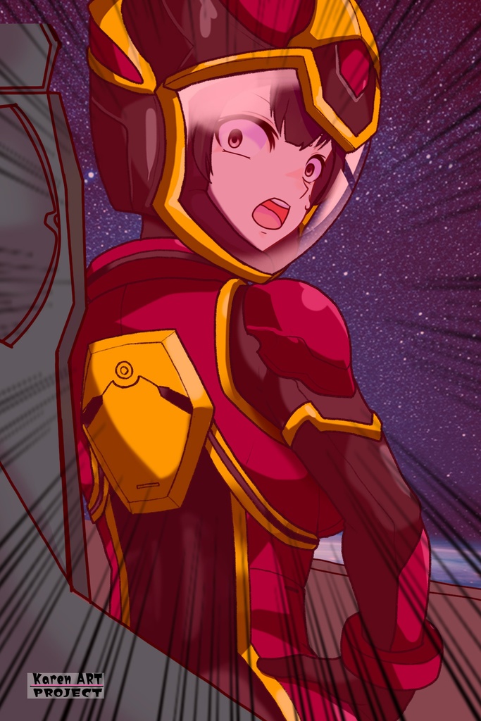 カレンちゃん+ヒナ・リャザンのパイロットスーツ【バディ・コンプレックス-03】 背面 Back Angle Karen is wearing Hina Ryazan's PilotSuit【Buddy Complex-03】
