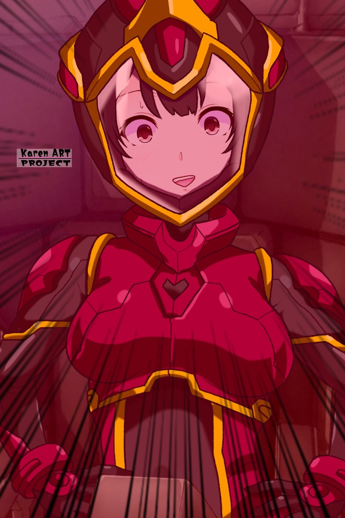カレンちゃん+ヒナ・リャザンのパイロットスーツ【バディ・コンプレックス-04】 正面Sポーズ Front S-POSE Karen is wearing Hina Ryazan's PilotSuit【Buddy Complex-04】