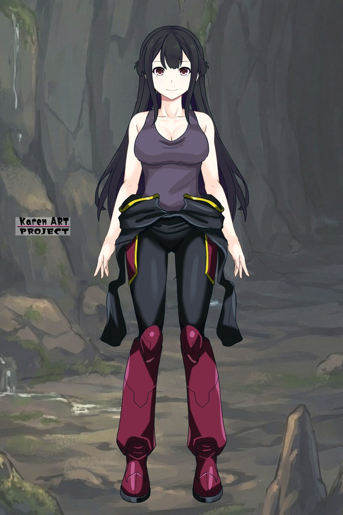 カレンちゃん+ヒナ・リャザンのパイロットスーツ【バディ・コンプレックス-05】 正面 Front Angle Karen is wearing Hina Ryazan's PilotSuit【Buddy Complex-05】