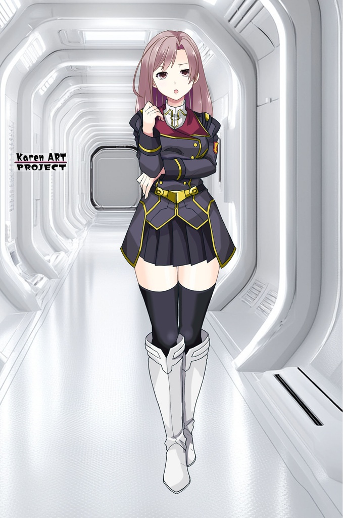 カレンちゃん+ヒナ・リャザンの制服【バディ・コンプレックス-KH01】 Karen Original HairStyle Version Karen is wearing Hina Ryazan's Unifrom【Buddy Complex-KH01】