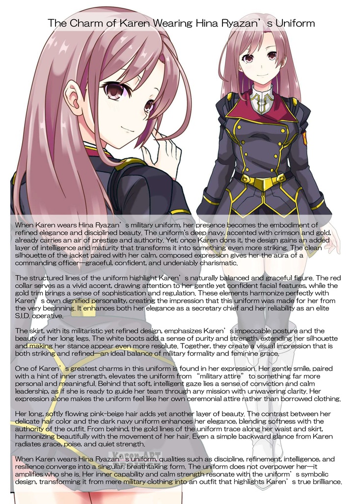 カレンちゃん+ヒナ・リャザンの制服【バディ・コンプレックス-KH01】 Karen Original HairStyle Version Karen is wearing Hina Ryazan's Unifrom【Buddy Complex-KH01】