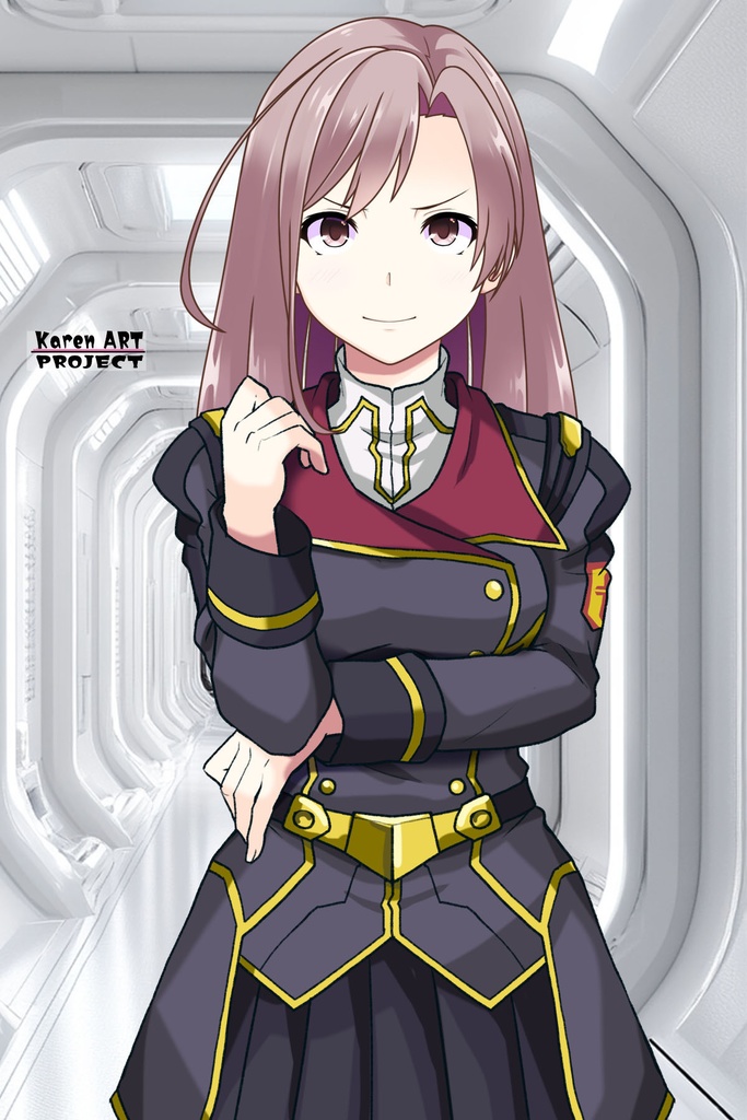 カレンちゃん+ヒナ・リャザンの制服【バディ・コンプレックス-KH01】 Karen Original HairStyle Version Karen is wearing Hina Ryazan's Unifrom【Buddy Complex-KH01】