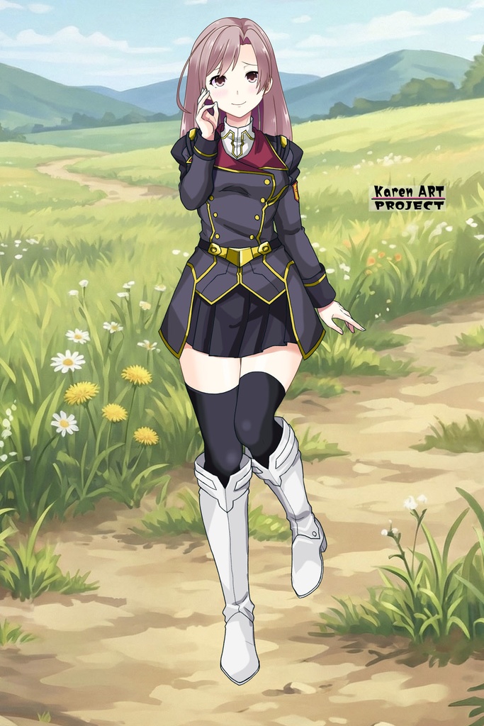 カレンちゃん+ヒナ・リャザンの制服【バディ・コンプレックス-KH01】 Karen Original HairStyle Version Karen is wearing Hina Ryazan's Unifrom【Buddy Complex-KH01】