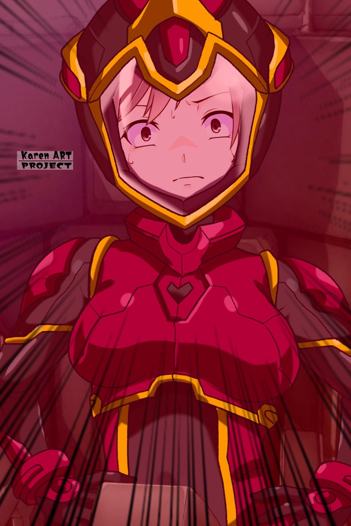 カレンちゃん+ヒナ・リャザンのパイロットスーツ【バディ・コンプレックス-KH04】 Karen Original HairStyle Version 正面Sポーズ Front S-POSE Karen is wearing Hina Ryazan's PilotSuit【Buddy Complex-KH04】