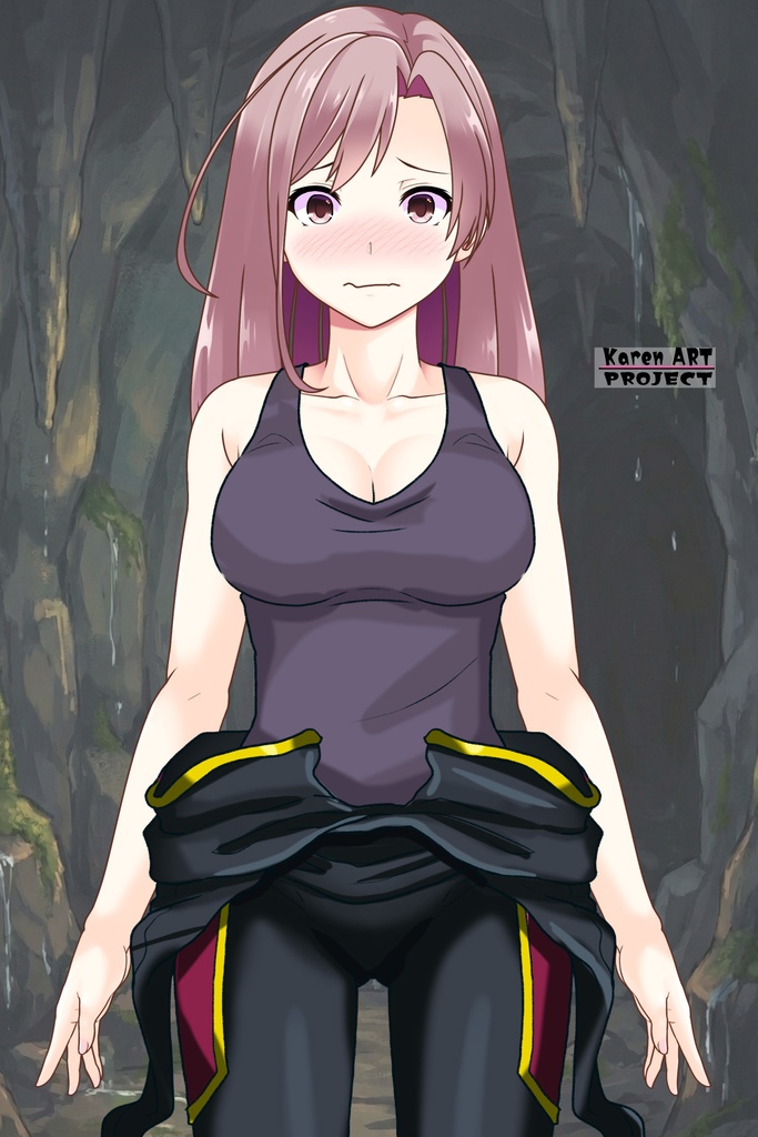 カレンちゃん+ヒナ・リャザンのパイロットスーツ【バディ・コンプレックス-KH05】 Karen Original HairStyle Version 正面 Front Angle Karen is wearing Hina Ryazan's PilotSuit【Buddy Complex-KH05】