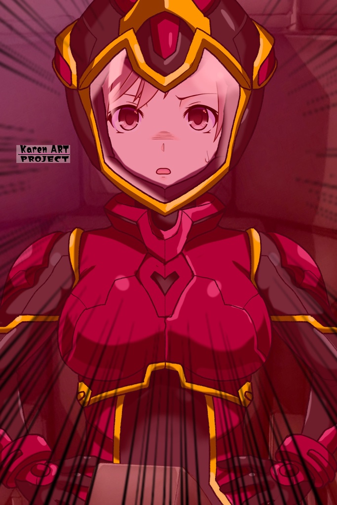 カレンちゃん+ヒナ・リャザンのパイロットスーツ【バディ・コンプレックス-KH05】 Karen Original HairStyle Version 正面 Front Angle Karen is wearing Hina Ryazan's PilotSuit【Buddy Complex-KH05】