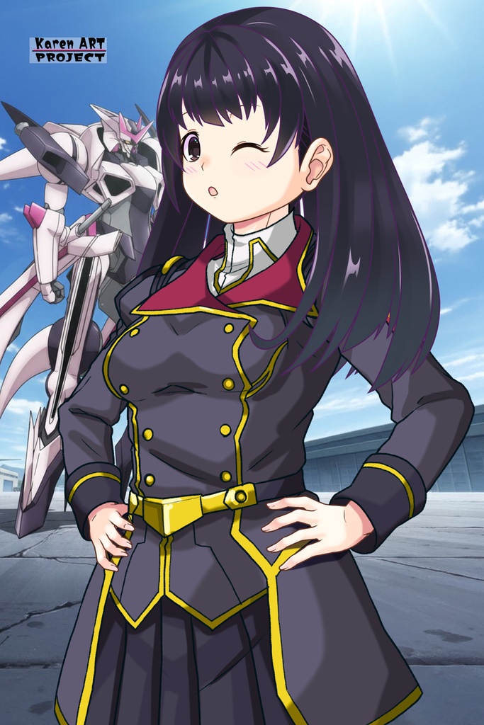 ゆりちゃん+ヒナ・リャザンの制服【バディ・コンプレックス-01】 Yuri is wearing Hina Ryazan's Unifrom【Buddy Complex-01】