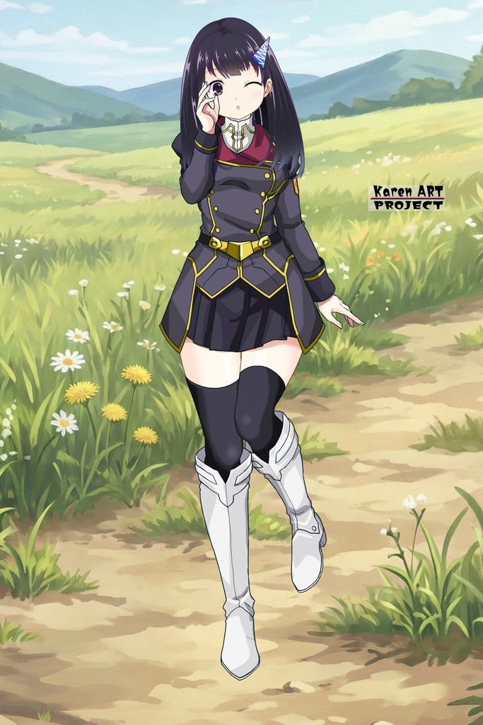 ゆりちゃん+ヒナ・リャザンの制服【バディ・コンプレックス-01】 Yuri is wearing Hina Ryazan's Unifrom【Buddy Complex-01】