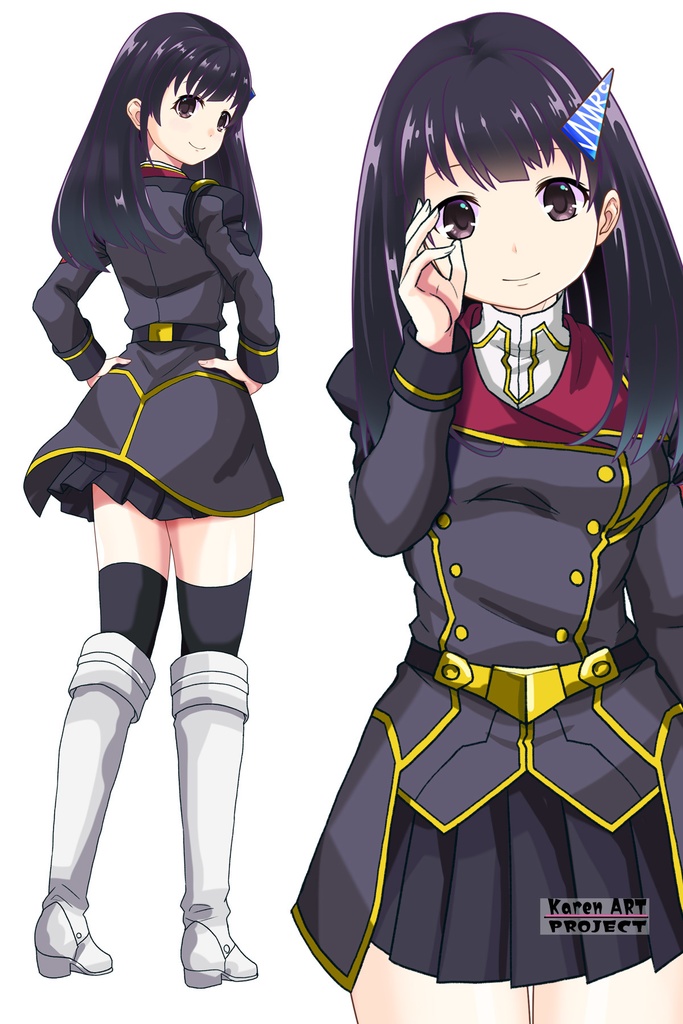 ゆりちゃん+ヒナ・リャザンの制服【バディ・コンプレックス-01】 Yuri is wearing Hina Ryazan's Unifrom【Buddy Complex-01】