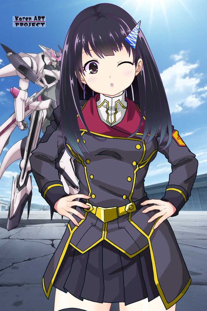 ゆりちゃん+ヒナ・リャザンの制服【バディ・コンプレックス-01】 Yuri is wearing Hina Ryazan's Unifrom【Buddy Complex-01】