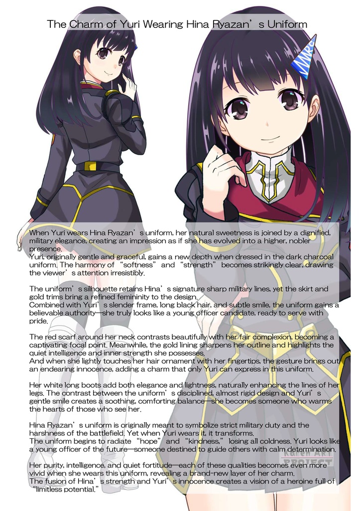 ゆりちゃん+ヒナ・リャザンの制服【バディ・コンプレックス-01】 Yuri is wearing Hina Ryazan's Unifrom【Buddy Complex-01】