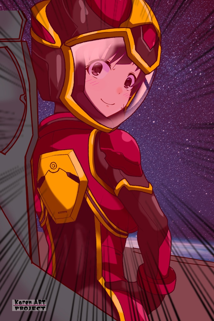 ゆりちゃん+ヒナ・リャザンのパイロットスーツ【バディ・コンプレックス-03】 背面 Back Angle Yuri is wearing Hina Ryazan's PilotSuit【Buddy Complex-03】