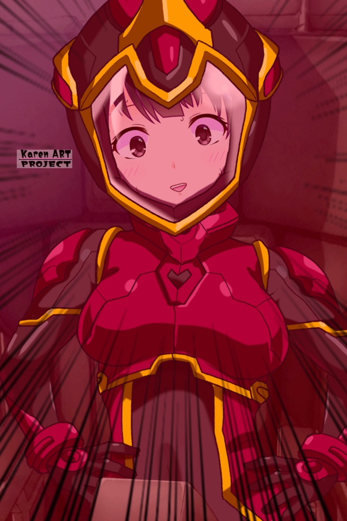 ゆりちゃん+ヒナ・リャザンのパイロットスーツ【バディ・コンプレックス-04】 正面Sポーズ Front S-POSE Yuri is wearing Hina Ryazan's PilotSuit【Buddy Complex-04】