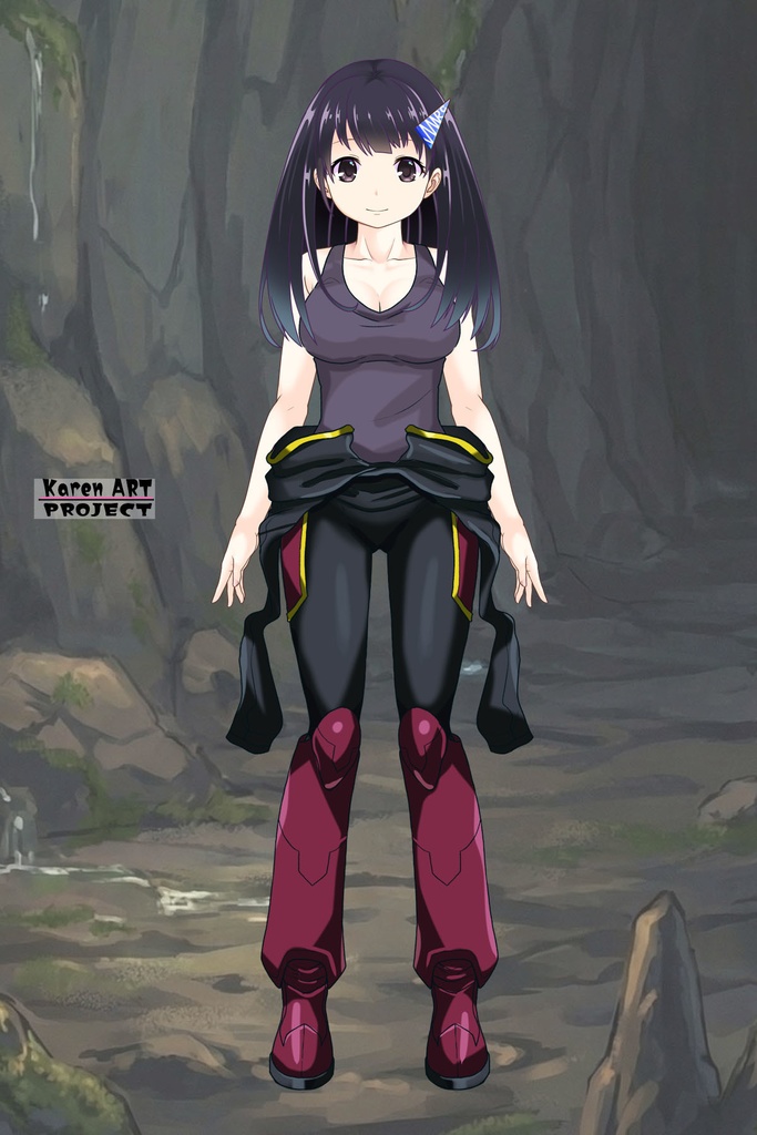 ゆりちゃん+ヒナ・リャザンのパイロットスーツ【バディ・コンプレックス-05】 正面 Front Angle Yuri is wearing Hina Ryazan's PilotSuit【Buddy Complex-05】